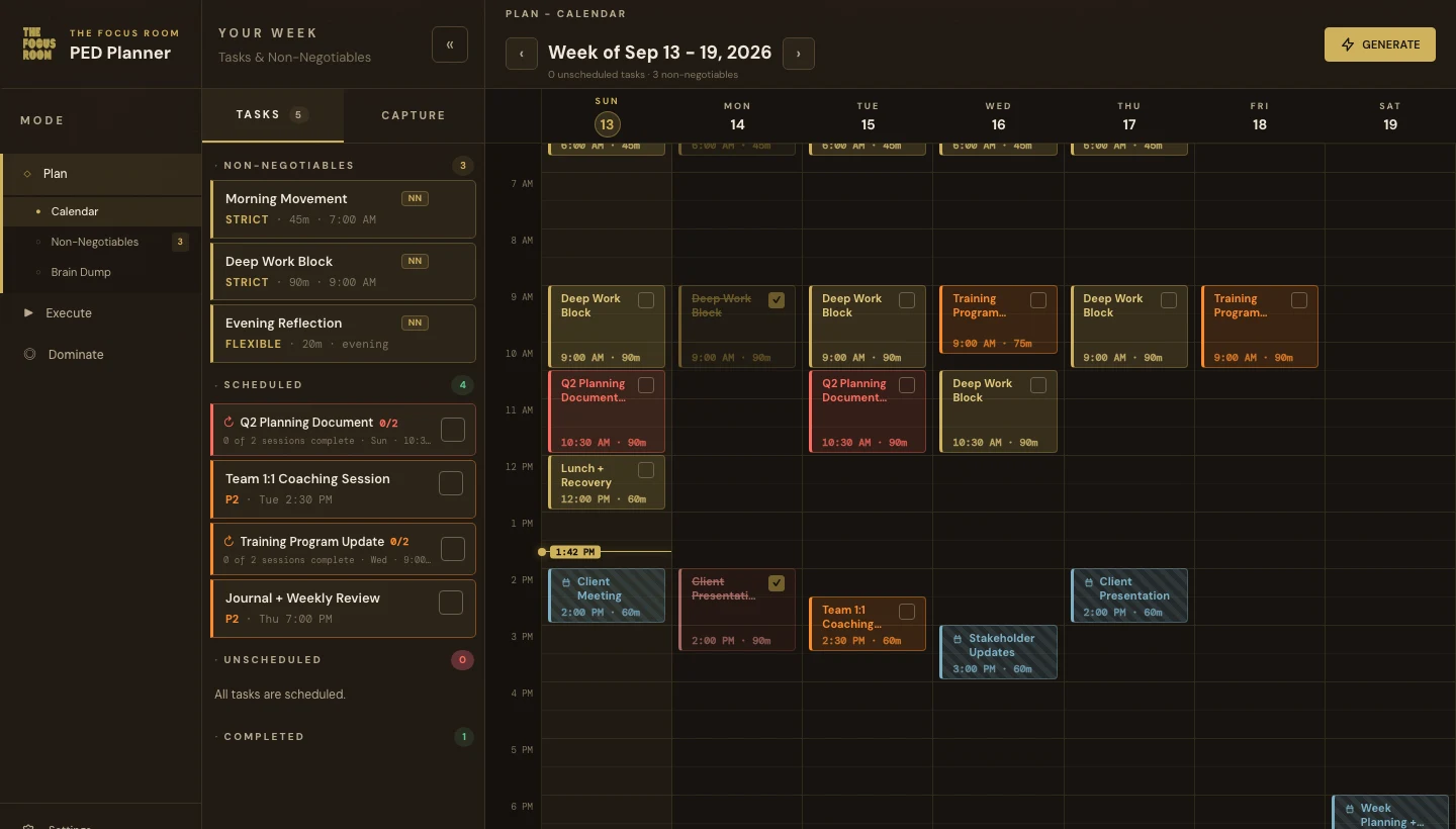 Plan view in PED Planner